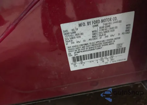 2019 Ford Edge Titanium from USA, damaged, VIN 2FMPK4K93KBB72967